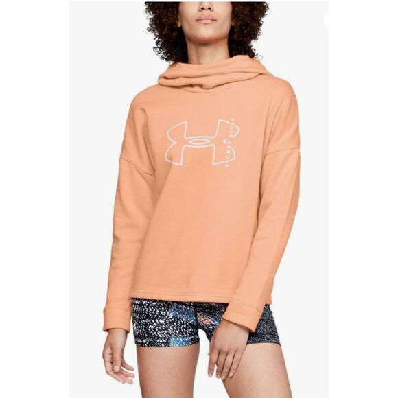 Under Armour Womens Loose Fit Rival Fleece Big Logo Hoodie Sz S - Picture 1 of 3